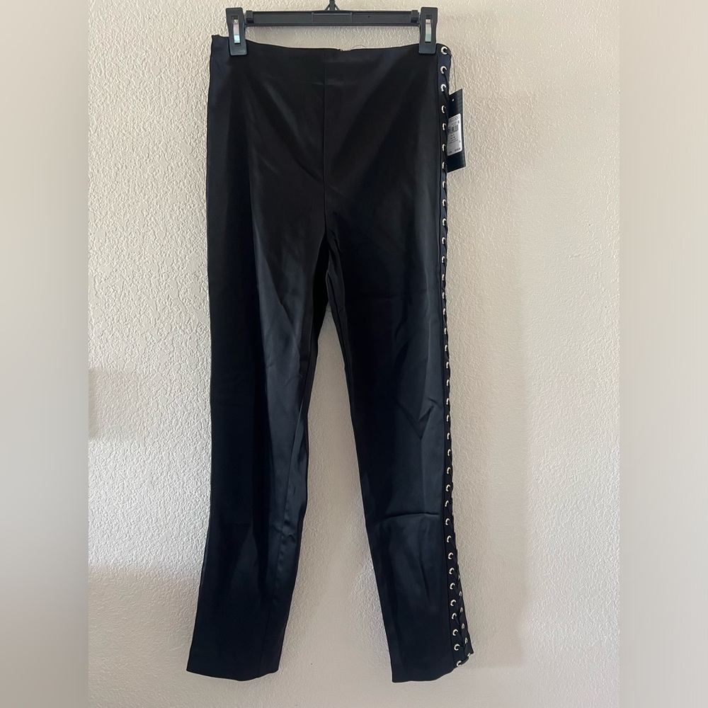 Black Lace Up Pants